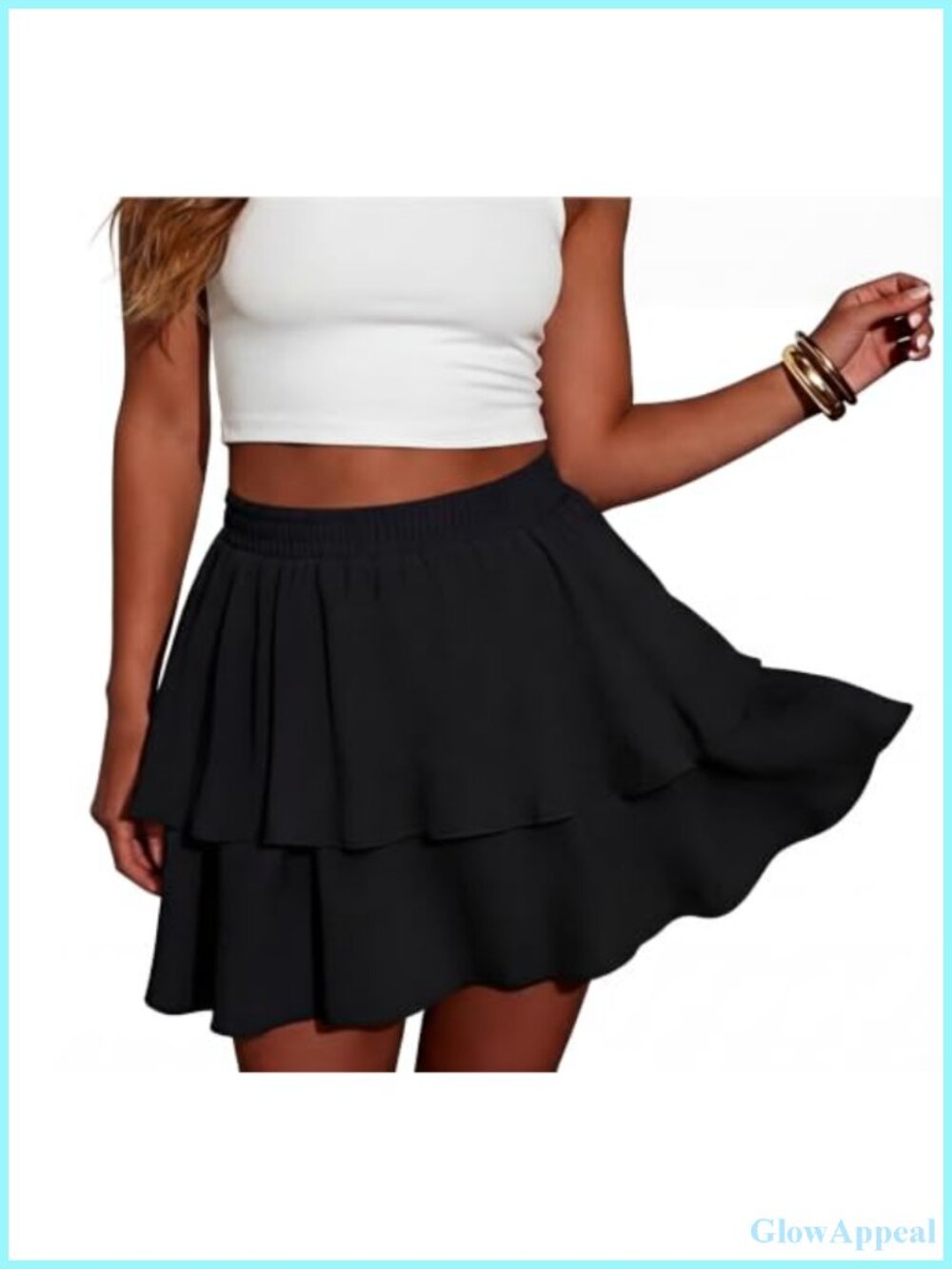 Flowy Ruffle Tiered Skort with Built-in Shorts & Pockets for Women